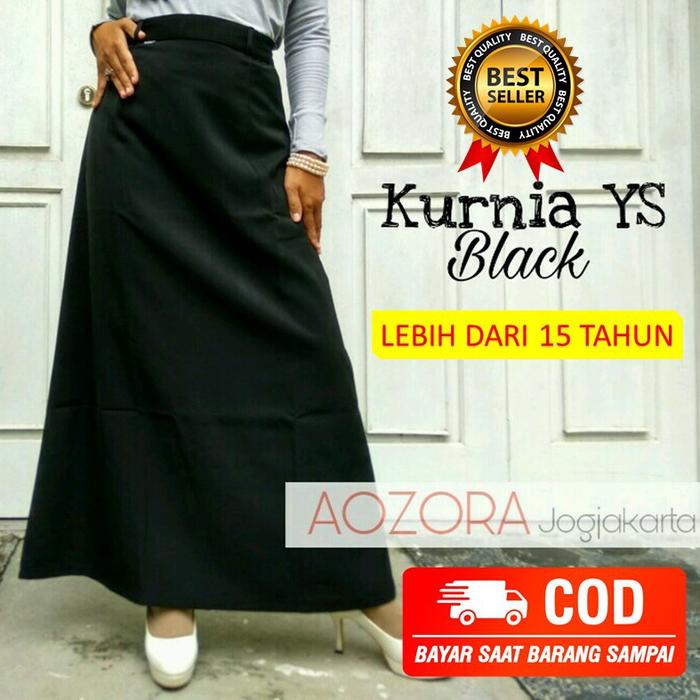 Rok Polos Panjang Kantor Kerja Hitam Kurnia Ys (BISA COD)