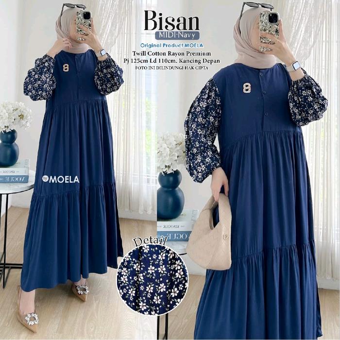 Gamis Moela Kombinasi Bisan Midi Dress (ORIGINAL MOELA)