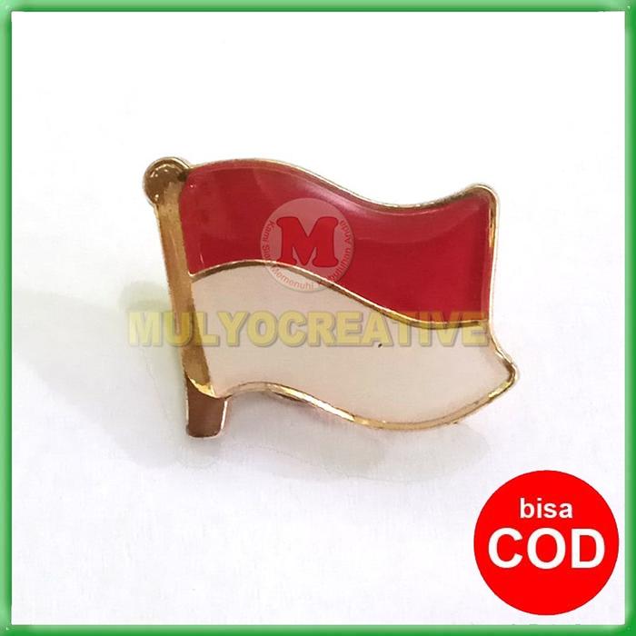 Pin Lencana Bendera Indonesia 1 7cm - Pin Kerah - Pin Paskibra