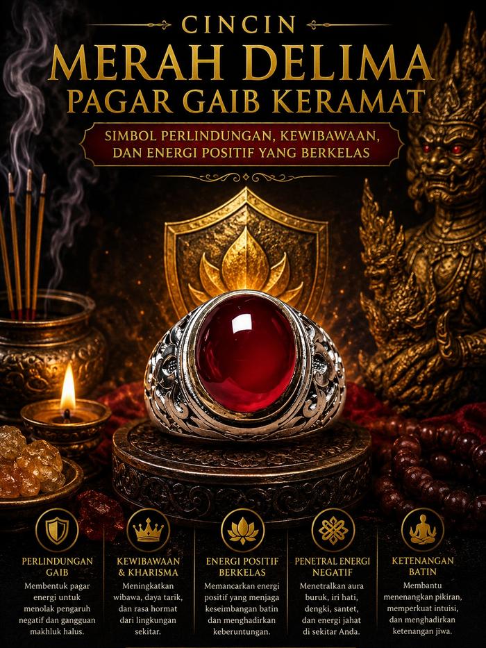 CINCIN MUSTIKA MERAH DELIMA PAGAR GAIB KERAMAT
