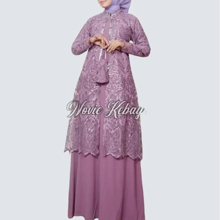 Gamis Muslim Wanita Cinderella 2 Kebaya Warna Lilac