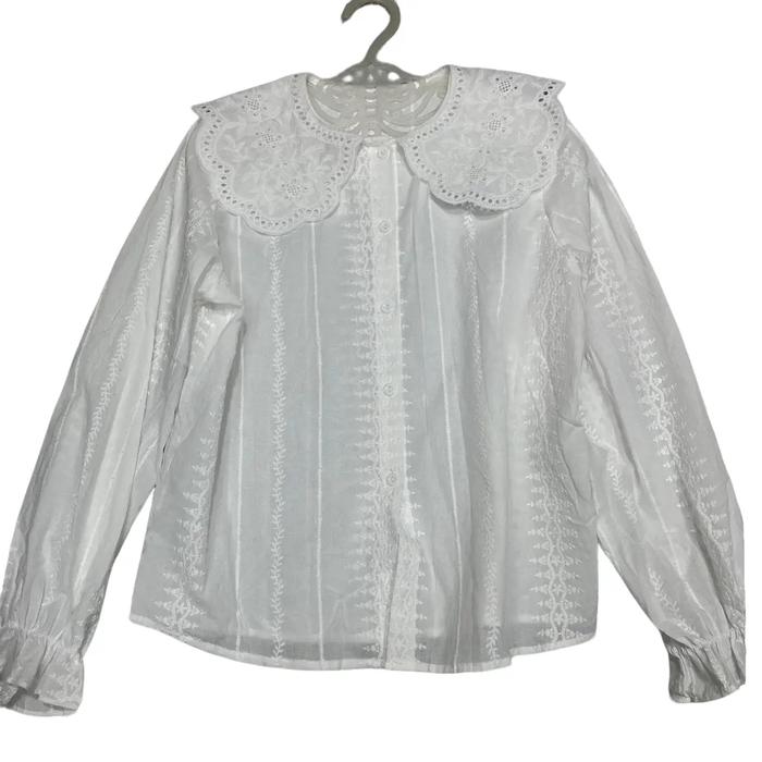 Blus brokat putih bangkok