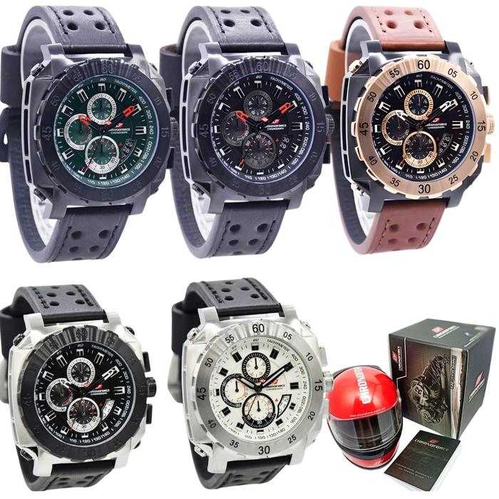 Jam tangan CHRONOFORCE Pria Sport Kulit Big Size CF-5221G Original Water Resistant