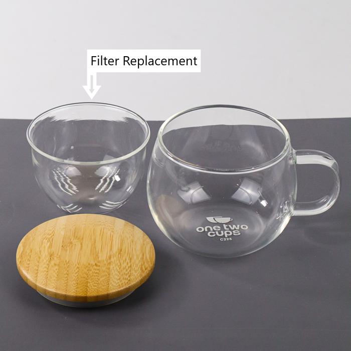 One Two Cups Saringan Teh Filter Pengganti untuk Cangkir Teh Kaca - C2251