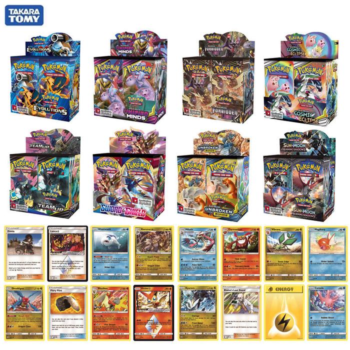 324pcs/360pcs Pokemon English/Spanish Card Evolvtions TCG: Sword &