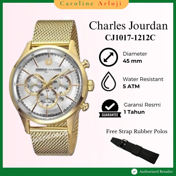 Jam tangan Pria Charles Jourdan CJ1017-1212C Garansi resmi 1 Tahun Rantai Pasir Analog Chronograph G