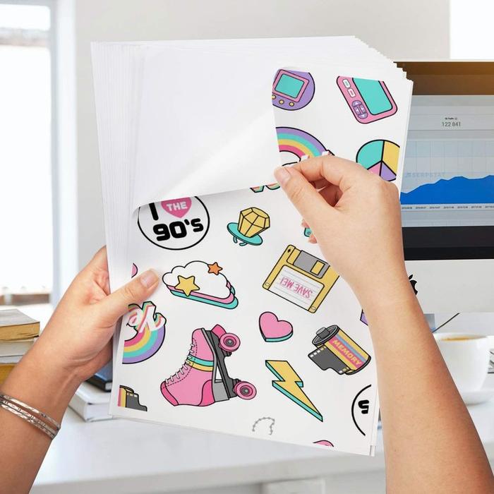 20 Sheets A4 Vinyl Sticker Paper for Inkjet Printer Matte White Self