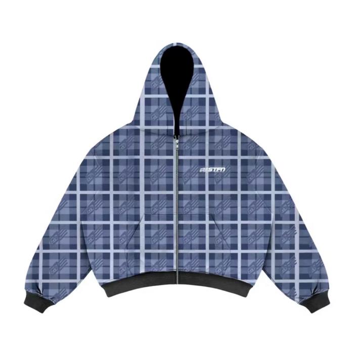 PLAID HOODIE Razorgrid | Stf 100% Original | Stock Fairgooood.co suply Pria Zipper