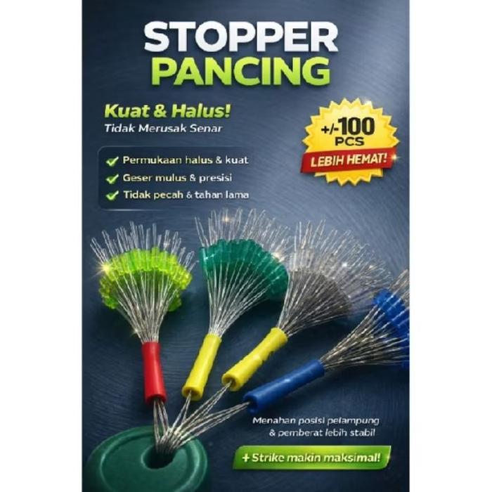 stopper pancing warna Premium Kaca Transparan isi 100pcs /pack
