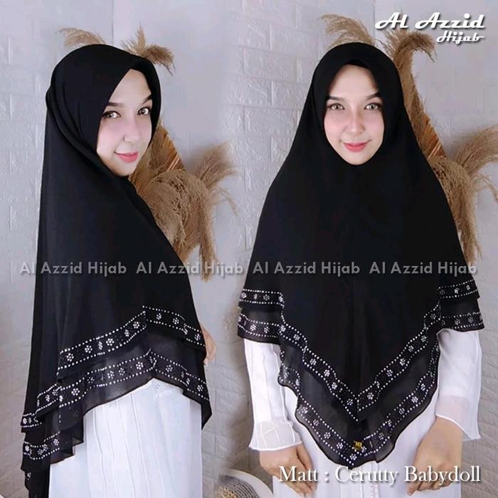 Hijab Instant 2 Layer Hijab Payet Mutiara 2 Layer Khimar Ceruty Muslim Kerudung Syari Panjang Ceruti