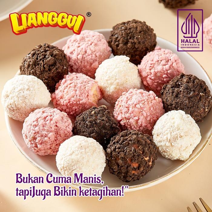 Crisp Choco Burstlurry Ball 80g Wafer Bulat Salut Cokelat Rasa Stroberi Kelapa Coklat Crisp Lava Min