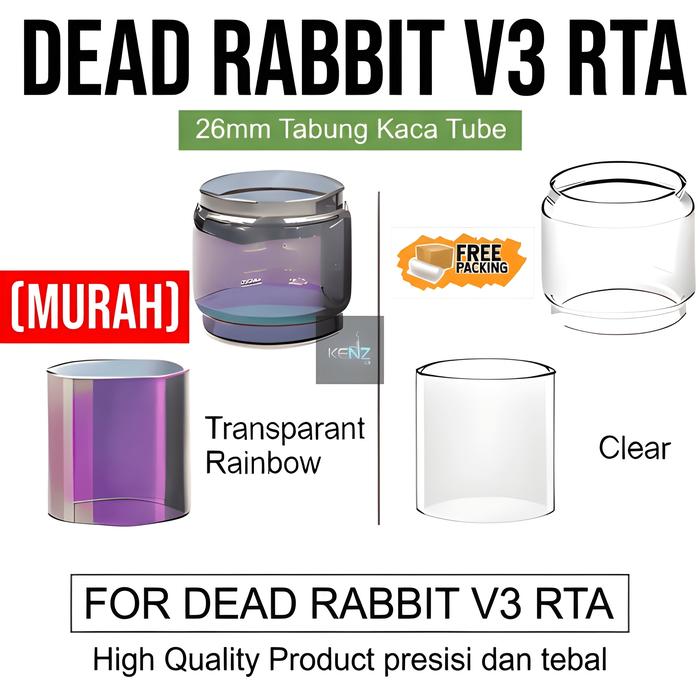 DISKON DEAD RABBIT V3 RTA Replacement Glass | tabung kaca tube tank