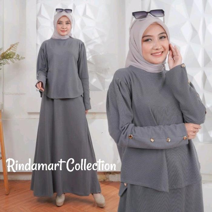 One Set Baju Kaos Knitt//Setelan Rok Terkini//Baju model terbaru
