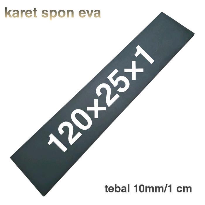 karet spon eva berkualitas tebal 1 cm warna hitam - 25×120cm