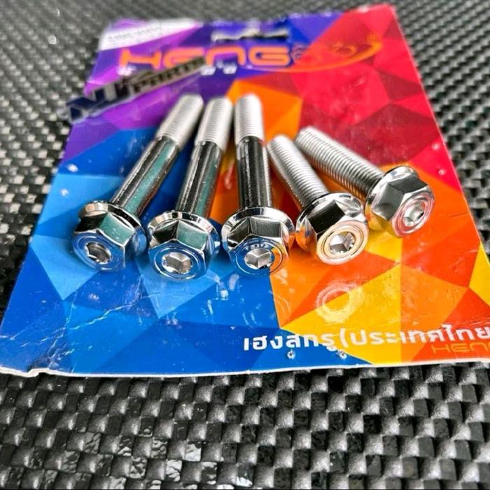 Heng Set Baut Knalpot Xmax Old New STD Isi 5pcs Probolt Stainless / Titanium Baut Knalpot Original M
