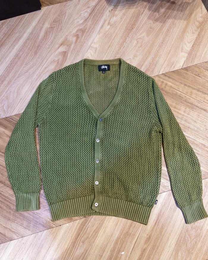 Stussy Loose Gauge Cardigan Knitwear Olive