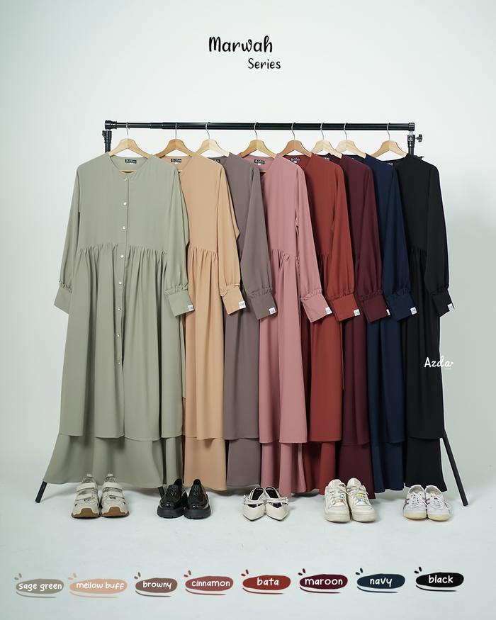 Marwah Series by Azda Indonesia Gamis Set Khimar Syari Couple Ibu dan Anak