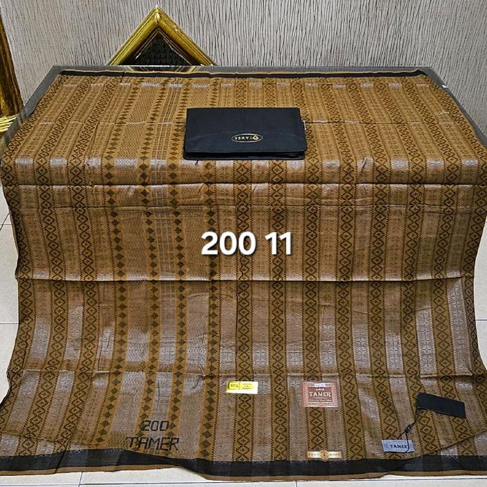 Tamer SARUNG SUTRA TAMER 200 SGE SFS SSG SGC TENUN SONGKET JAHITAN TENGAH Cokelat Navy Hitam Putih K