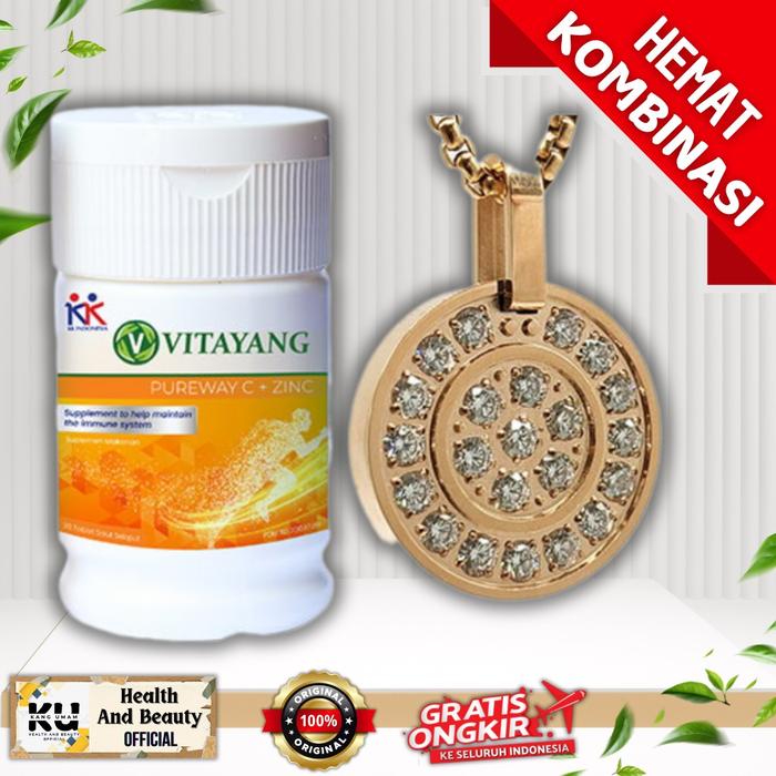 Beli 1 Gratis 1,, Beli 1 Kalung KK Liforce Rose Gold Double Ring Gratis +1 Botol PUREWAY C+ZINC - Ba