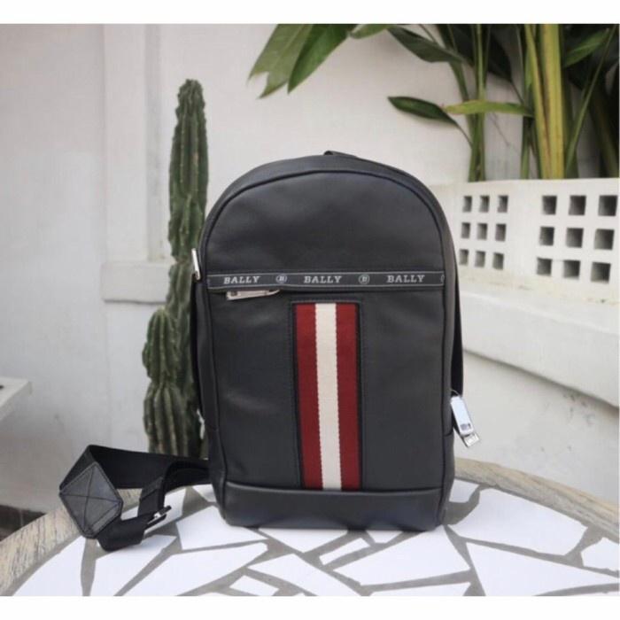 BALLY Sling Bag Hari Leather In Black ORIGINAL 100%