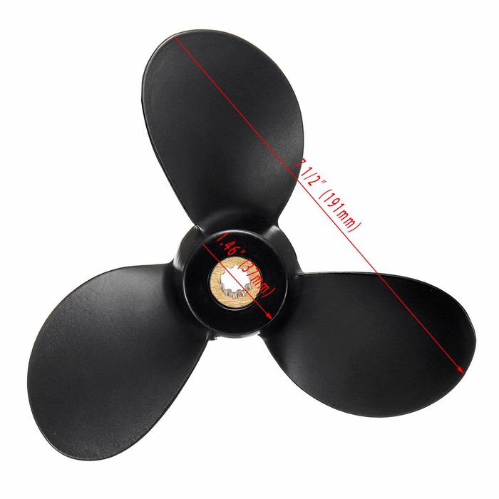 Baling-Baling Perahu Baling-Baling Laut Hitam Paduan Aluminium 3