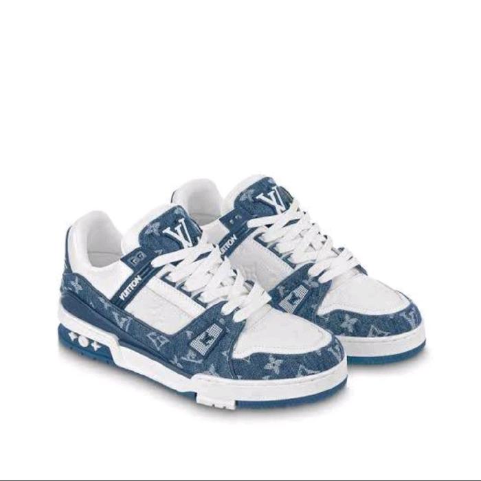 Inv Sepatu Luis Vuitton LV Trainer Blue White