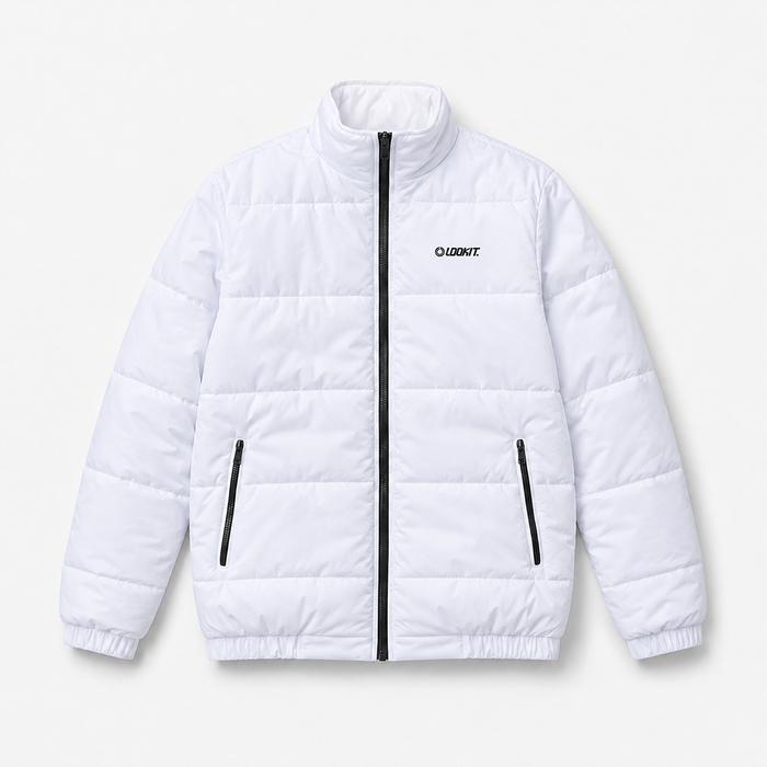 LookitId - Puffer Jacket White | Jaket Kembung Pria | Jaket Motor Puffer Musim Dingin | Jaket Puffer