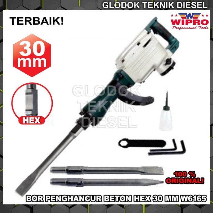 Wipro Mesin Bor Penghancur Beton Rotary Jack Hammer 30 mm HEX W6165 W 6165 ORIGINAL TERBAIK
