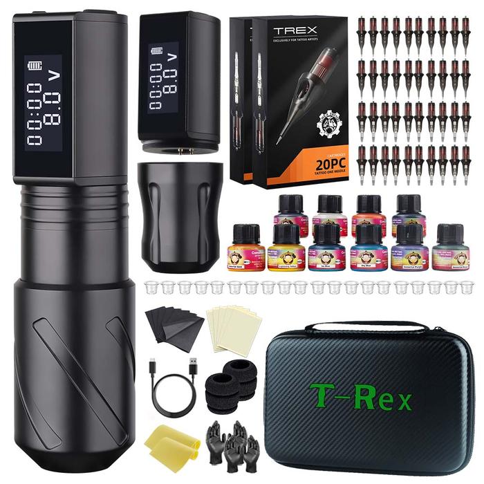 T-Rex Professional Tattoo Gun Kit Cordless Rotary Tattoo Machine Pen
