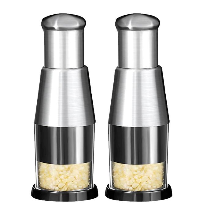 2PCS Manual Pressed Chopper Manual Pressed Chopper Manual Pressed Garlic Chopper Mini Manual Pressed