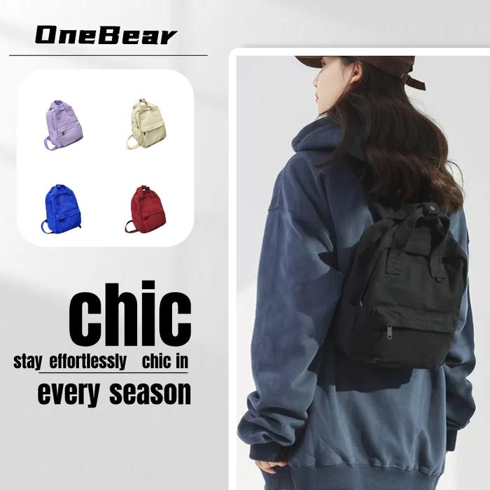 Onebear japan tas ransel mini backpack kanvas wanita tas sekolah y2k aesthetic ransel kuliah kecil m