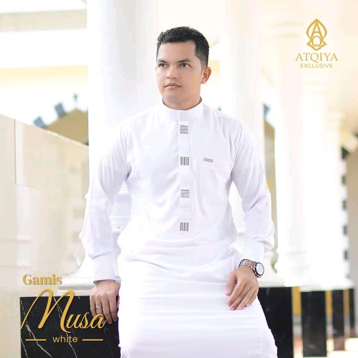 Gamis Musa Atqiya / PRIA DEWASA / Jubah laki-laki lengan panjang / Busana Muslim trendy kekinian /