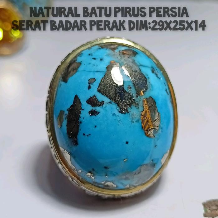 CINCIN BATU PIRUS PERSIA SERAT BADAR PERAK 100%ASLI