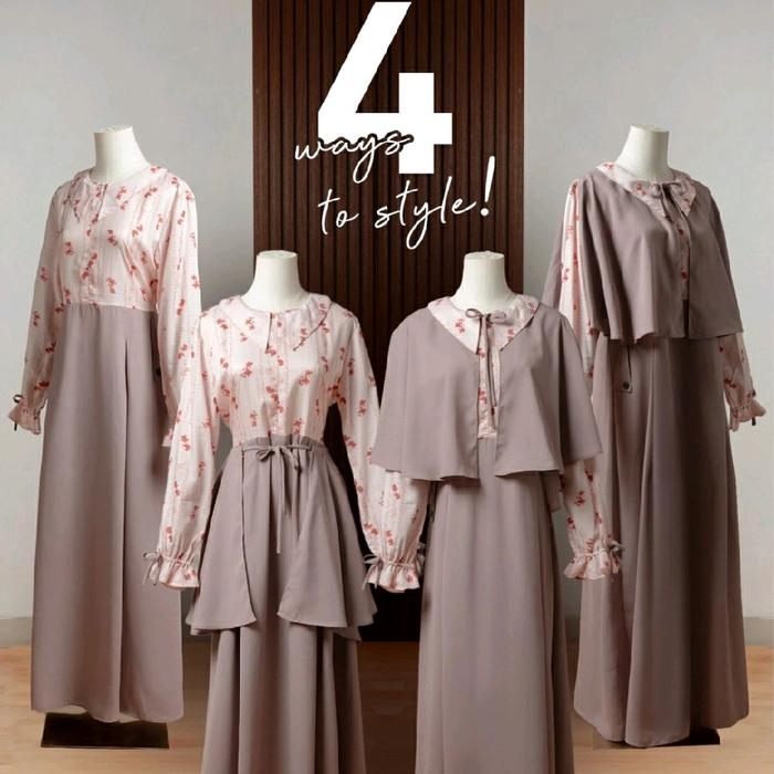 Jilbrave Jenna Dress | 4 in 1 Style Gamis Set Cape Cute ala anime | Raya Series | Limited Edition