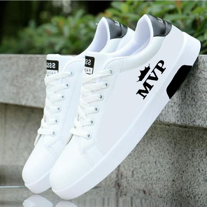 sepatu putih cowo kekinian\sepatu motif MVP TERBARU Casual Pria - putih MVP, 39