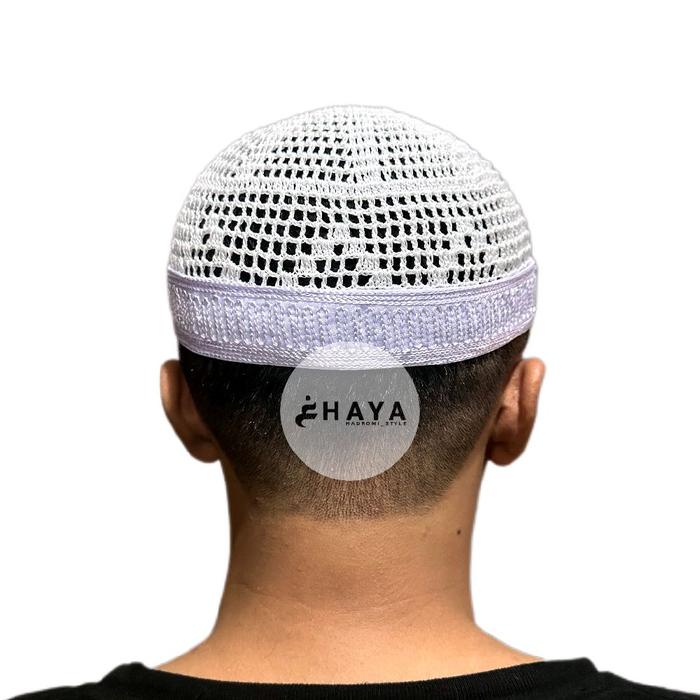 Ghaya Hadromi_Style kopiah Peci Rajut Saudi Peci Rajut Dewasa Lokal 100% Handmade Songkok Haji Umroh
