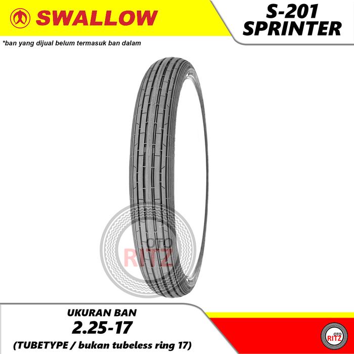 Ban Motor Swallow 2.25-17 Sprinter Ring 17 - Ban Luar Motor Harian Classic S-201