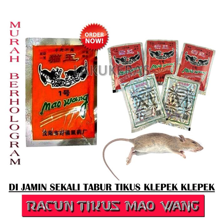 Racun Tikus MAO WANG Tikus Mati Kering Tidak Berbau/ Racun Tikus MAO WANG Biasa dan Hologram