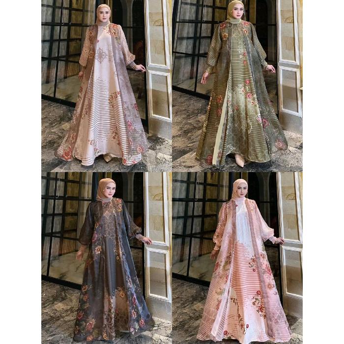 Gamis terbaru Balqis dress 2in1 set hijab by Nona