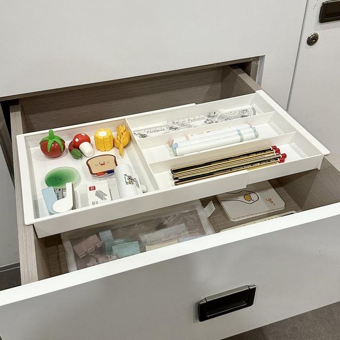 Adjustable Retractable Cutlery Storage Box with Dividers Utensil Tray for Kitchen Adjustable Flatwar