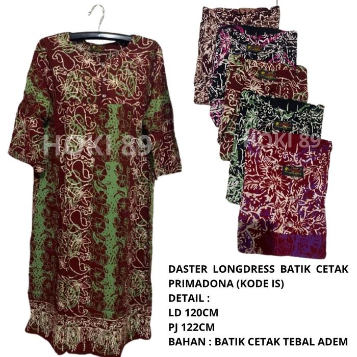 HOKI 89 TERBARU! DASTER LONGDRESS BATIK PRIMADONA CETAK LD 120CM PJ 122CM MUAT BB 75KG / DASTER BATI