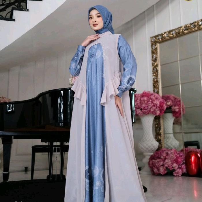 DRES MEWAH MOTIF JAHANARA BY ISA LUXURY GAMIS SIMPEL ELEGANT GAMIS PESTA GAMIS CANTIK Muslim Wanita