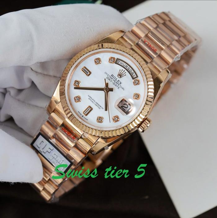 SWISS TIER 5RolexDay-Date Watches MOP Dial QF Factory 36mm