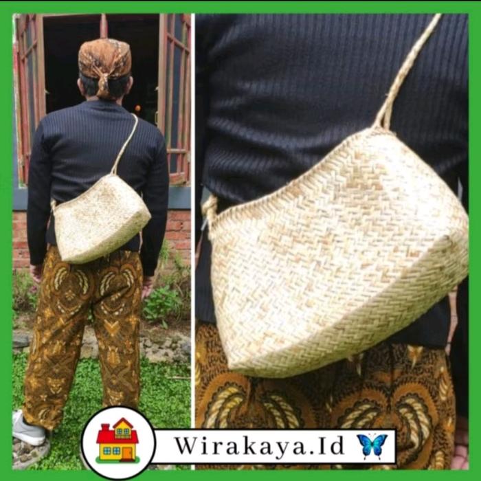 KANERON Tas Selempang Pria / Tas Tradisional Sunda ( Lengser ) - anyaman Rotan Asli
