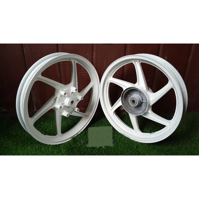 Velg Pelek Motor Verza Set Depan Belakang Original Cat Repaint -Putih
