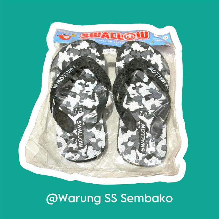 Sandal Sendal Jepit Karet Swallow Model Army ukuran Anak Kecil nomor 7,5 (Size 29-30)