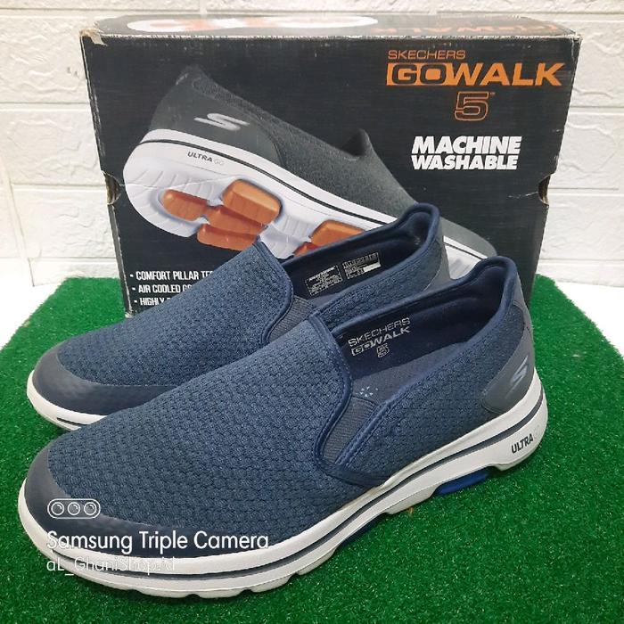Sepatu Slip On Casual Pria SKECHERS GO WALK 5 APPRIZE 55510 NVY Men Original New