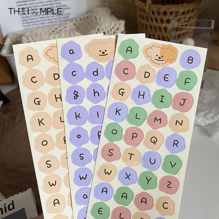 Stiker Label Deco Aesthetic / Stiker Huruf dan Angka Ekonomis-THIMPLE