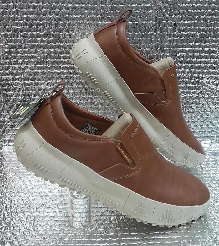 Sepatu Pria Casual Slip On Kulit Skechers Revo-Thurman Brown