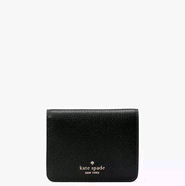 Dompet Kecil Original KS Lena Small Slim Bifold Pebbled Leather Wallet NWT